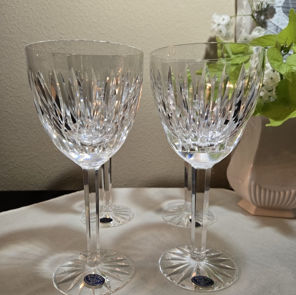 Vintage Stefan Collection By Tipperary Mouth Blown Hand Cut Crystal Wine Glasses - Picture 1 of 8